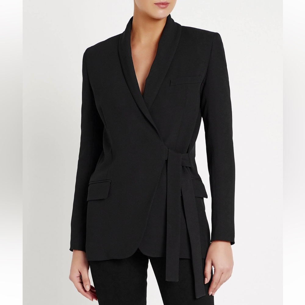 IRO DACHSIE BLACK SIDE TIE WRAP BLAZER JACKET